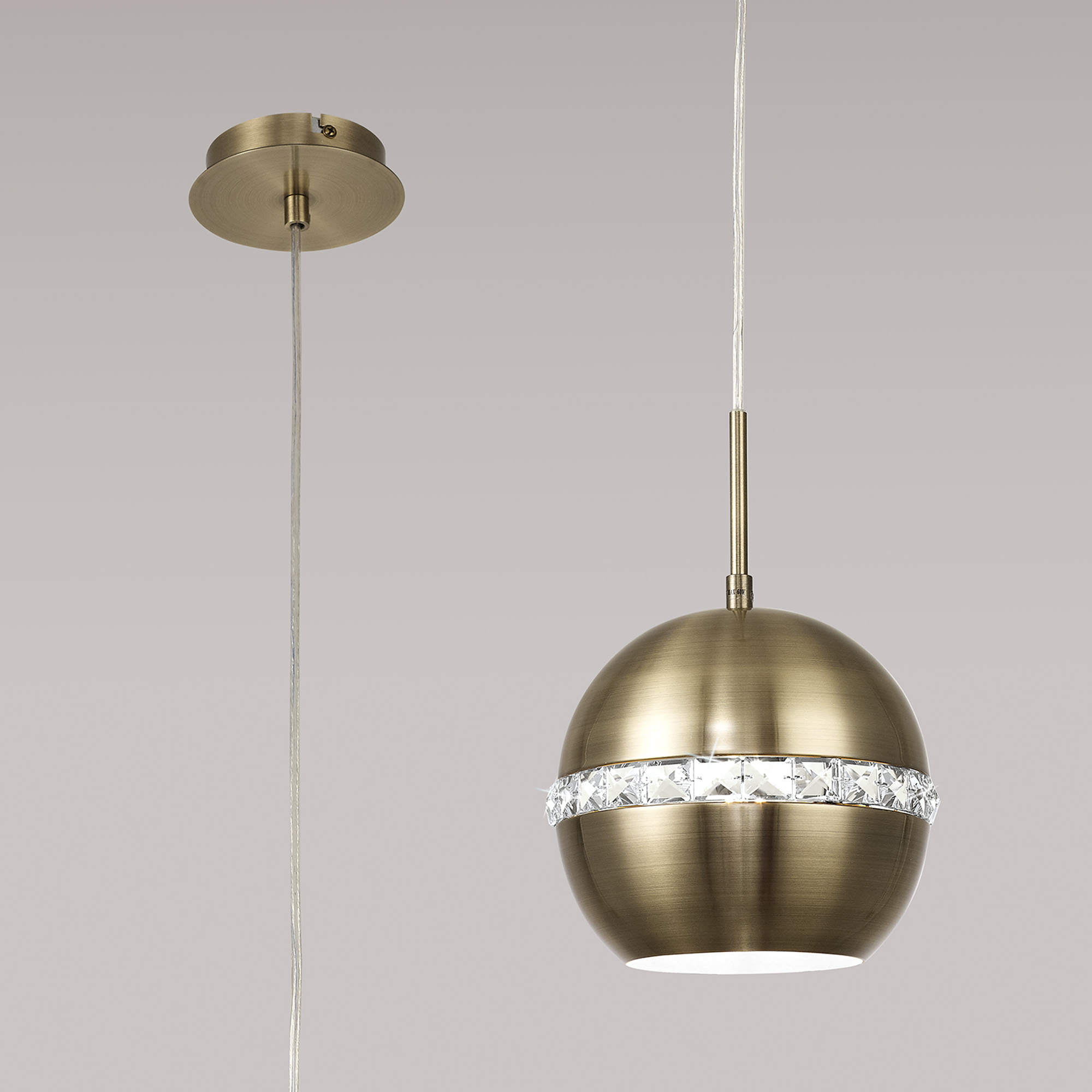 Andrea Antique Brass Crystal Ceiling Lights Diyas Single Crystal Pendants Andrea Antique Brass Crystal Ceiling Lights Diyas Single Crystal Pendants